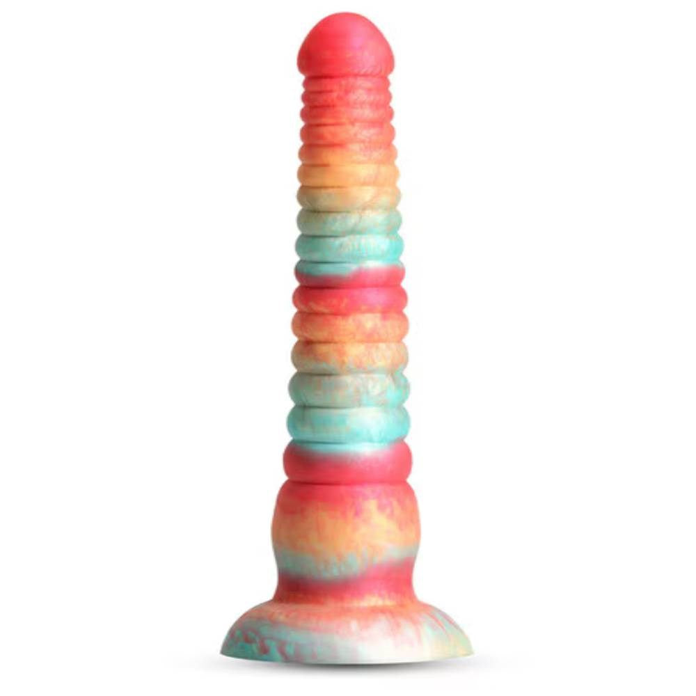 NS Novelties Colours Stacked 9 Inch Realistic Dildo Premium Silicone - - Realistic Dildos