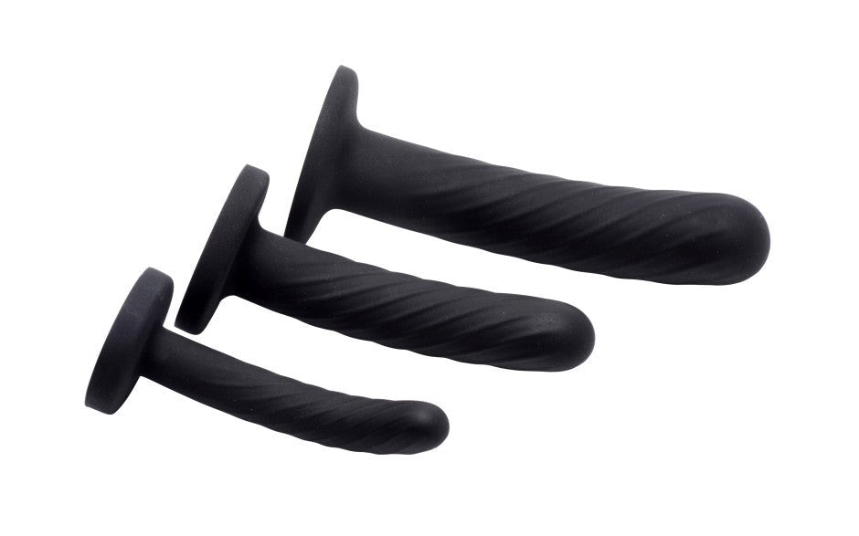 XR Brands Strap U Trinity Strap On Silicone Dildo Set 3 Piece Progressive - - Strap On Sextoys