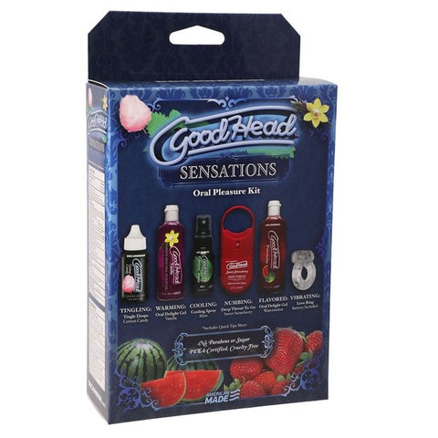 Doc Johnson GoodHead Lotion Sensations Kit 6 Piece Complete Oral Enhancement - Massage Oils and Lubricants