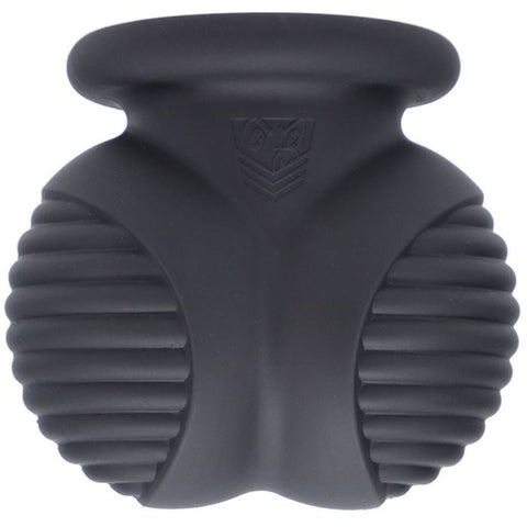 Doc Johnson Fort Troff Ball Bunker Ball Stretcher Black Premium Silicone - Ball Stretchers and Crushers