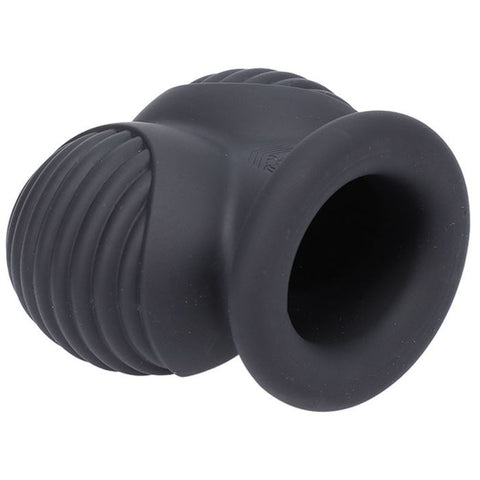 Doc Johnson Fort Troff Ball Bunker Ball Stretcher Black Premium Silicone - Ball Stretchers and Crushers