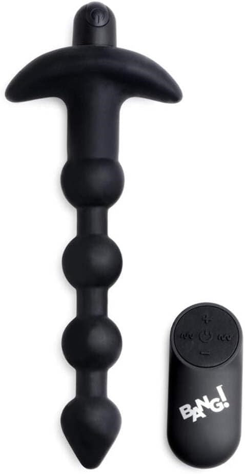 XR Brands Bang Remote Control Vibrating Anal Beads Black 11 Vibration Modes - - Anal Beads and Balls