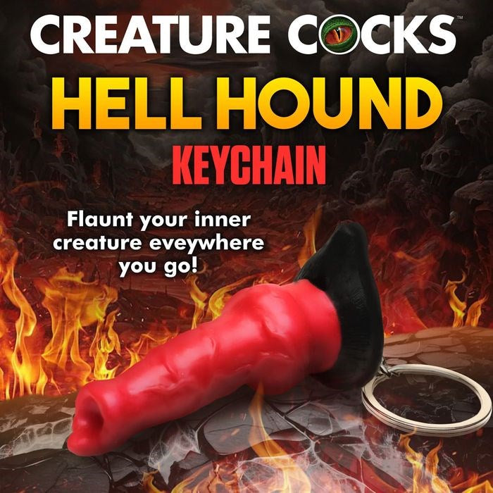 XR Brands Creature Cocks Hell Hound Fantasy Dildo Keyring Bold Statement - - Party Gifts and Novelties