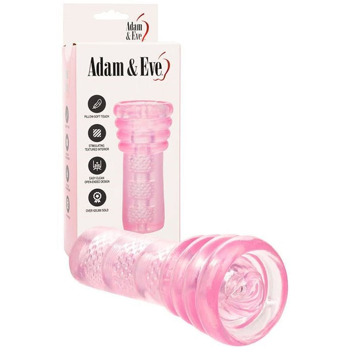 Adam & Eve Super Head Honcho Oral Stroker Pink Three Chamber Suction Design - - Masturbators and Strokers