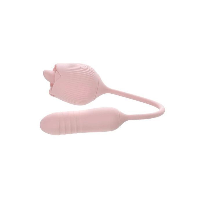 Adam & Eve Thrust & Tickle Rose Clitoral Vibrator Pink Dual Action Stimulation - - Clit Ticklers and Pulsators