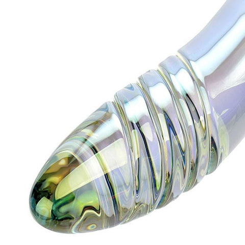 Adam & Eve Fairy Wand Ridged Glass Dildo 22 cm Textured Glass Sex Toy - Glass Sex Toys