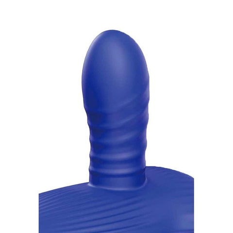 Adam & Eve Midnight Rider Vibrating Thrusting Grinder Blue Dual Motor - Remote Control Vibrators