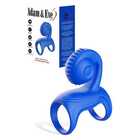 Adam & Eve Rockin & Rollin Snail Vibrating Couples Cage Blue with Rolling Stimulator - Sex Toys For Couples