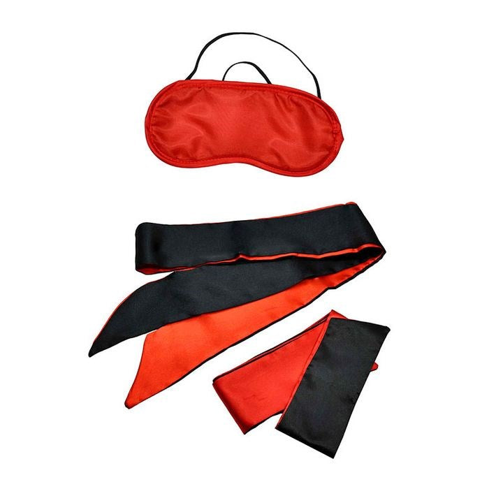 Adam & Eve Sensual Scarlet Nights Bondage Kit Black/Red Complete - - Bondage Kits