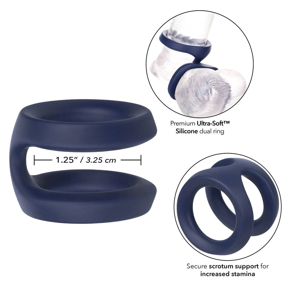 California Exotics Viceroy Dual Stretchy Cock Ring - - Stretchy Cock Rings