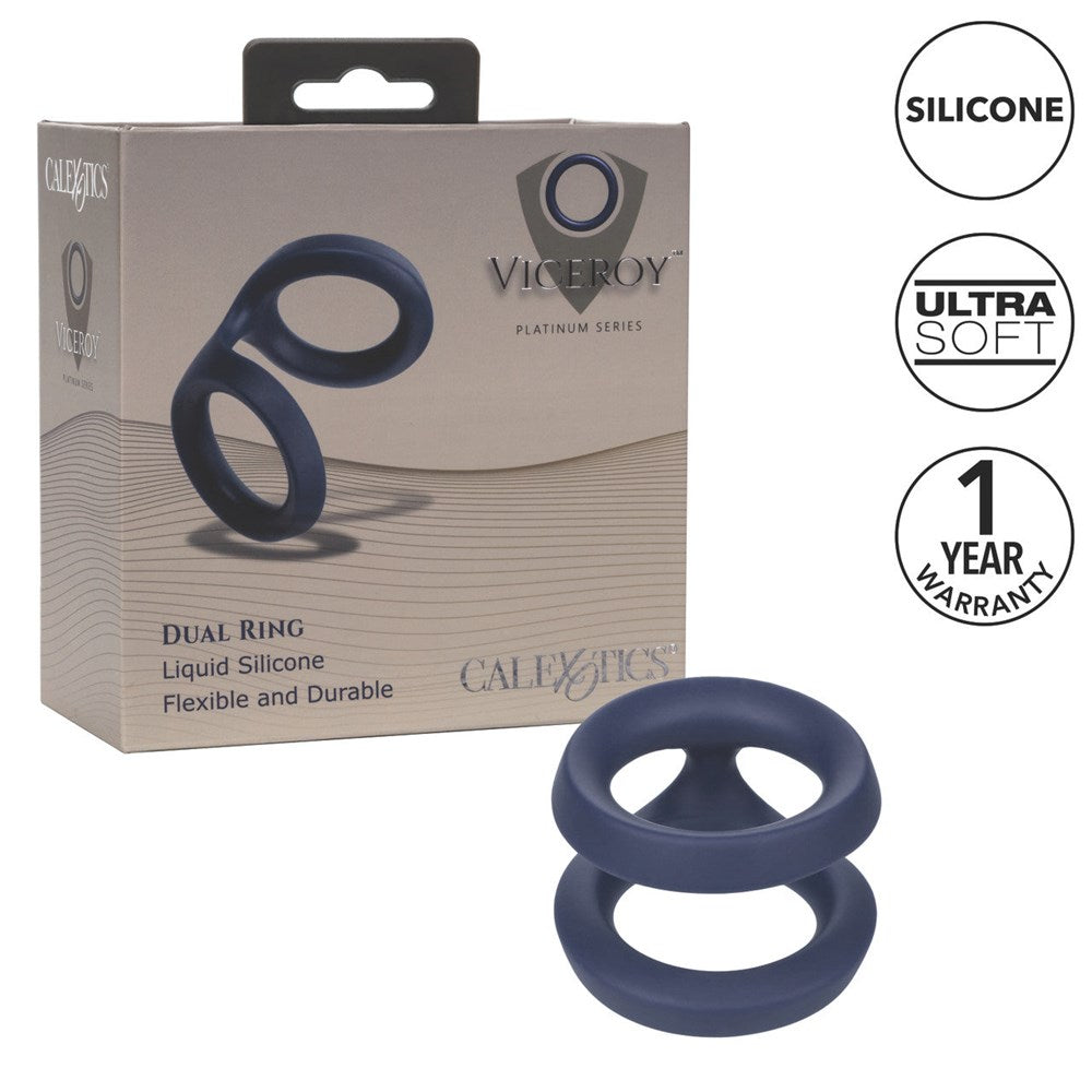 California Exotics Viceroy Dual Stretchy Cock Ring - - Stretchy Cock Rings
