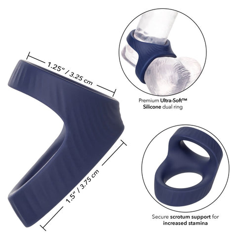 California Exotics Viceroy Max Dual Mens Cock Ring Enhanced Stamina & Firmness - Stretchy Cock Rings