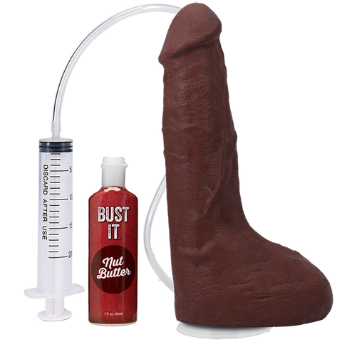 Doc Johnson Vac U Lock 9.5 Inch Ultraskyn Squirting Cock With Balls Dildo - Realistic Dildos
