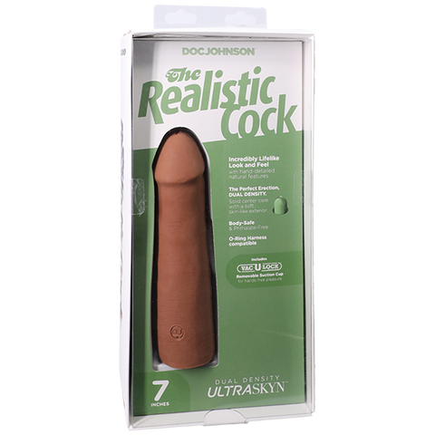 Doc Johnson Vac U Lock 7 Inch Realistic Dildo With Removable Suction Cup - Realistic Dildos
