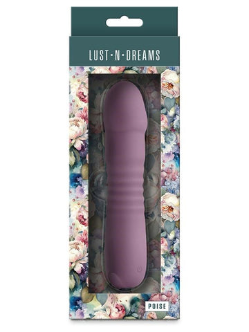 NS Novelties Lust n Dreams Poise Vibrating Dildo Mauve with G Spot Curve - Vibrating Dildos