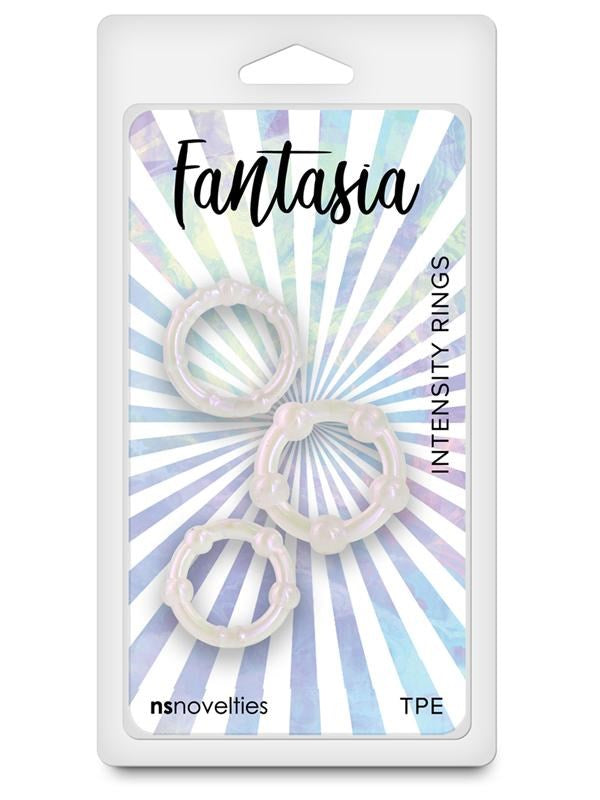 NS Novelties Fantasia Intensity Stretchy Cock Rings Pearl - - Cock Ring Sets