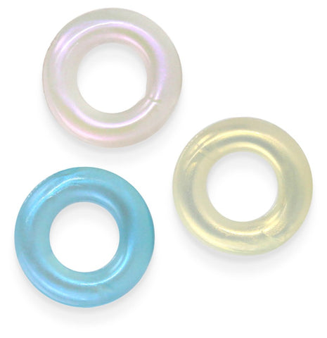 NS Novelties Fantasia Stamina Cock Rings Set Multicolor Thick TPE Design - Cock Ring Sets