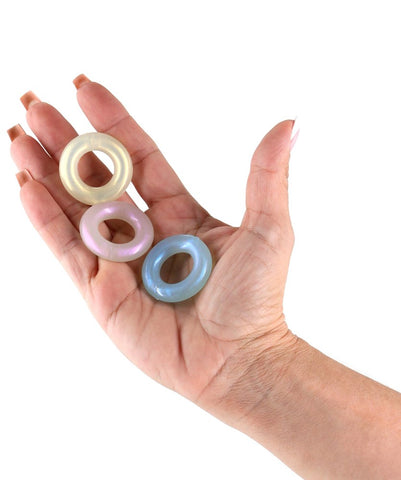 NS Novelties Fantasia Stamina Cock Rings Set Multicolor Thick TPE Design - Cock Ring Sets
