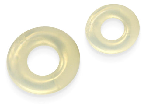 NS Novelties Fantasia Double Stack Cock Rings Set Amber Dual Layer Design - Cock Ring Sets