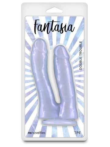 NS Novelties Colours Fantasia Double Trouble Realistic Dong Azure Dual Ended - Double Ender
