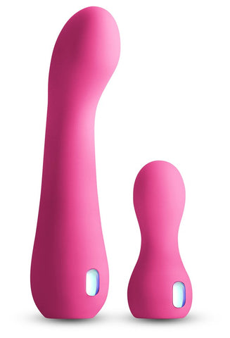 NS Novelties INYA Couplet Curved G Spot Vibrator Pink Dual Vibrator Set - G-Spot Vibrators