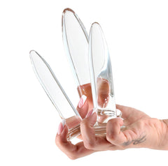 NS Novelties Crystal 3 Piece Anal Trainer Kit Clear - - Butt Plugs