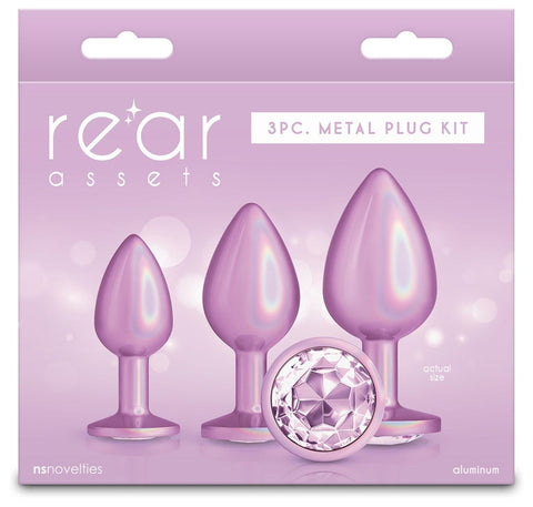 NS Novelties Rear Assets Anal Trainer Kit Iridescent Pink Progressive Plugs - Butt Plugs