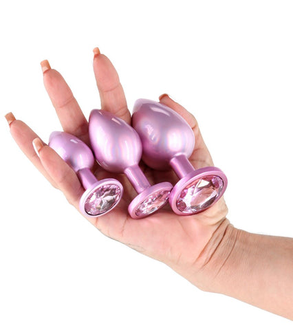 NS Novelties Rear Assets Anal Trainer Kit Iridescent Pink Progressive Plugs - Butt Plugs