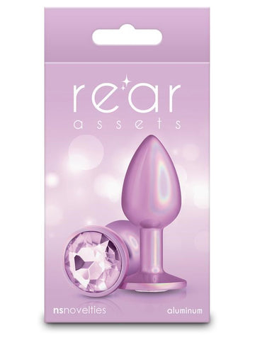 NS Novelties Rear Assets Iridescent Pink Butt Plug Chrome Plated Aluminum - Butt Plugs