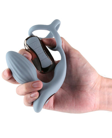 NS Novelties Renegade Pinnacle Vibrating Prostate Massager Gray Remote Control - Prostate Sex Toys