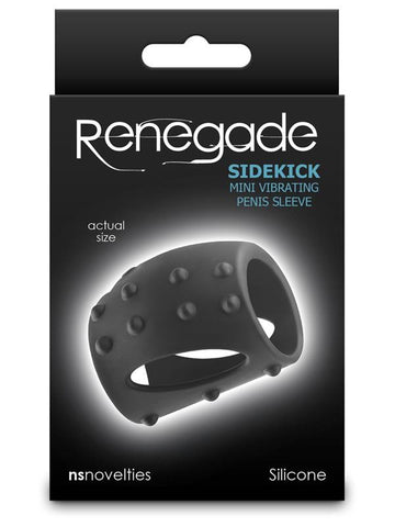NS Novelties Renegade Sidekick Vibrating Cock Ring Black USB Rechargeable - Vibrating Cock Rings