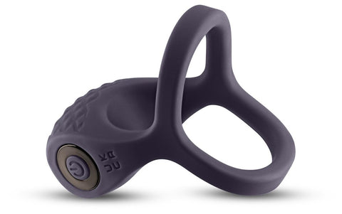 NS Novelties Renegade Valiant Rechargeable Mens Cock Ring Gray Dual Ring Design - Vibrating Cock Rings