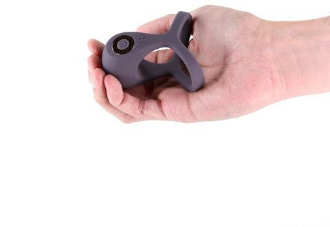 NS Novelties Renegade Valiant Rechargeable Mens Cock Ring Gray Dual Ring Design - Vibrating Cock Rings