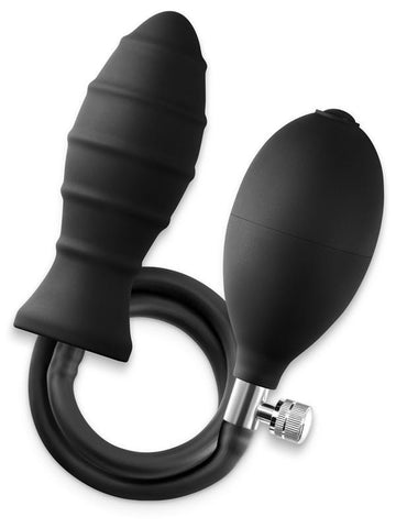 NS Novelties Renegade InflataPlay Inflatable Butt Plug Black Customizable Size - Butt Plugs