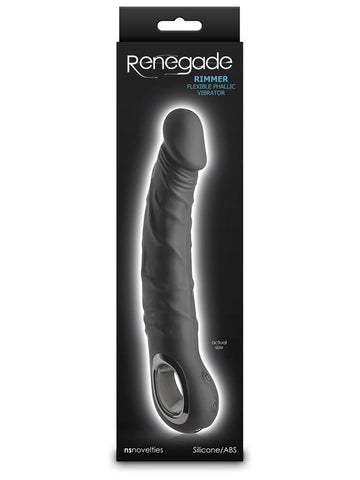 NS Novelties Renegade Rimmer Vibrating Dong With Handle Black Ergonomic Control - Vibrating Dildos