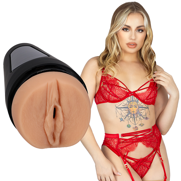 Doc Johnson Main Squeeze Anna Claire Clouds Pussy Male Stroker Vanilla Hard Case - Masturbators and Strokers