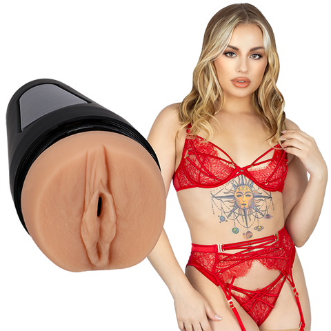 Doc Johnson Main Squeeze Anna Claire Clouds Pussy Male Stroker Vanilla Hard Case - Masturbators and Strokers