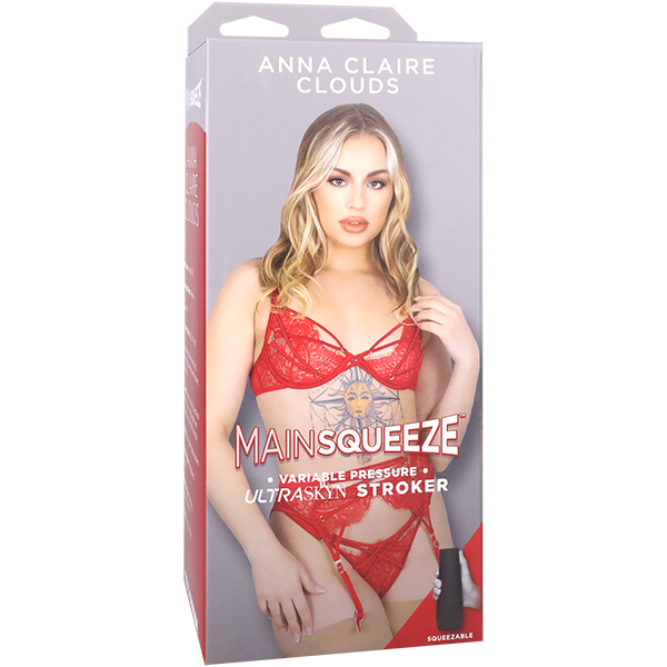 Doc Johnson Main Squeeze Anna Claire Clouds Pussy Male Stroker Vanilla Hard Case - Masturbators and Strokers