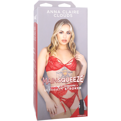 Doc Johnson Main Squeeze Anna Claire Clouds Pussy Male Stroker Vanilla Hard Case - Masturbators and Strokers