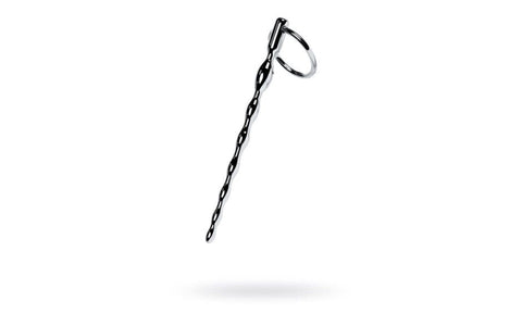 ToyFa Metal Silver Braided Urethral Plug With Replaceable Ring 13cm Length - Urethral Sounds