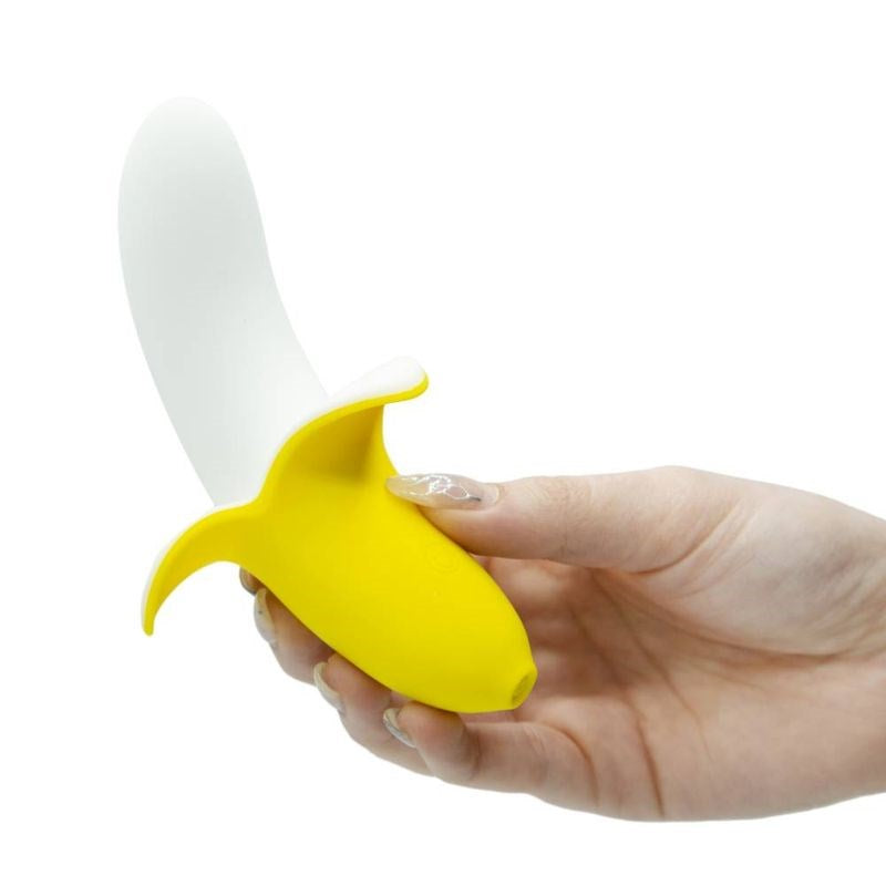 BMS Factory Banana Bliss 13 cm Silicone Vibrator with Textured Flaps - Personal Massagers