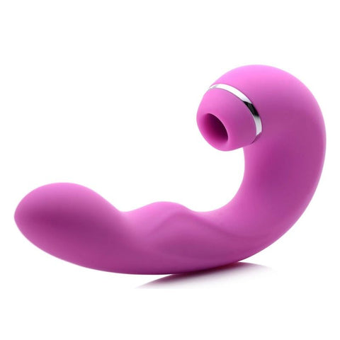 XR Brands Shegasm 5 Star 10X Tapping G Spot Vibe With Suction Pink Triple Action - G-Spot Vibrators