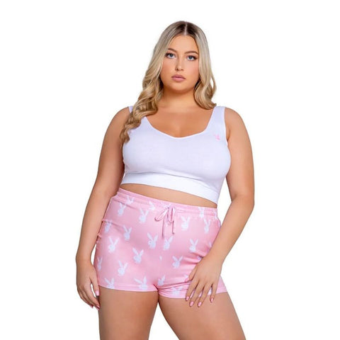 Playboy Lingerie Playboy Slumber Bunny 2 Piece Adult Lingerie Set Pink - Bras and Bra Sets