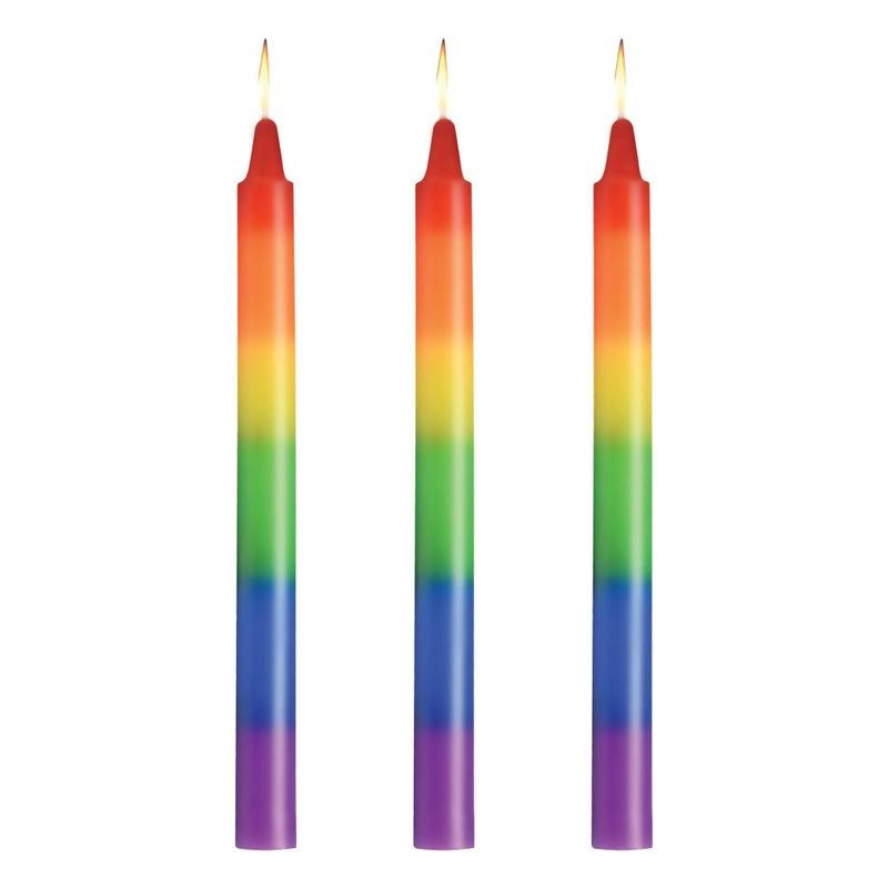 XR Brands Master Series Pride Candles 3 Piece Rainbow Drip Candle Set - - Sex Pheromones and Perfumes