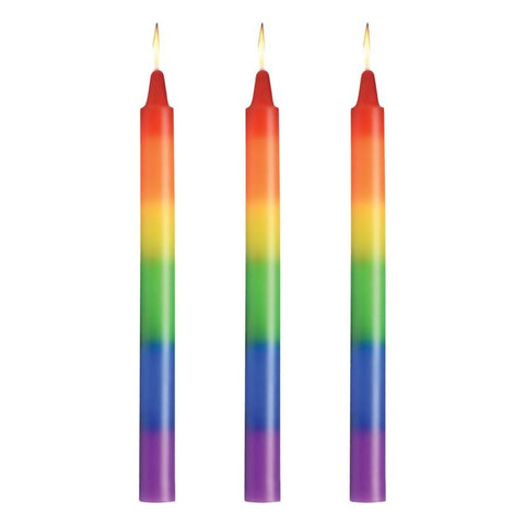 XR Brands Master Series Pride Candles 3 Piece Rainbow Drip Candle Set - Sex Pheromones and Perfumes