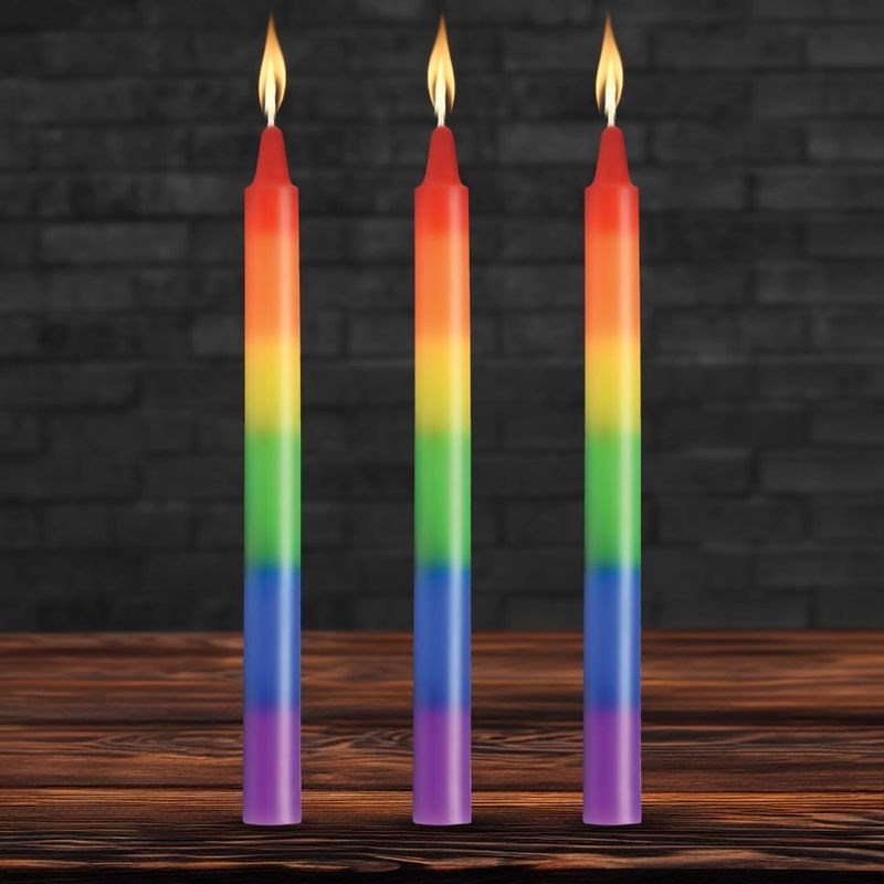 XR Brands Master Series Pride Candles 3 Piece Rainbow Drip Candle Set - - Sex Pheromones and Perfumes