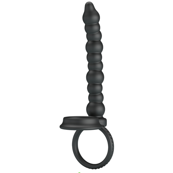 Pretty Love Dillion Anal Beads With Cock Ring Black - - Anal Beads and Balls