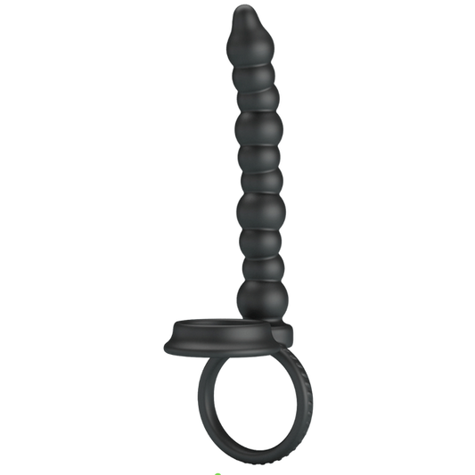 Pretty Love Dillion Anal Beads With Cock Ring Black - - Anal Beads and Balls