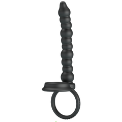 Pretty Love Dillion Anal Beads With Cock Ring Black - - Anal Beads and Balls