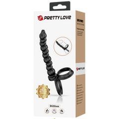 Pretty Love Dillion Anal Beads With Cock Ring Black - - Anal Beads and Balls